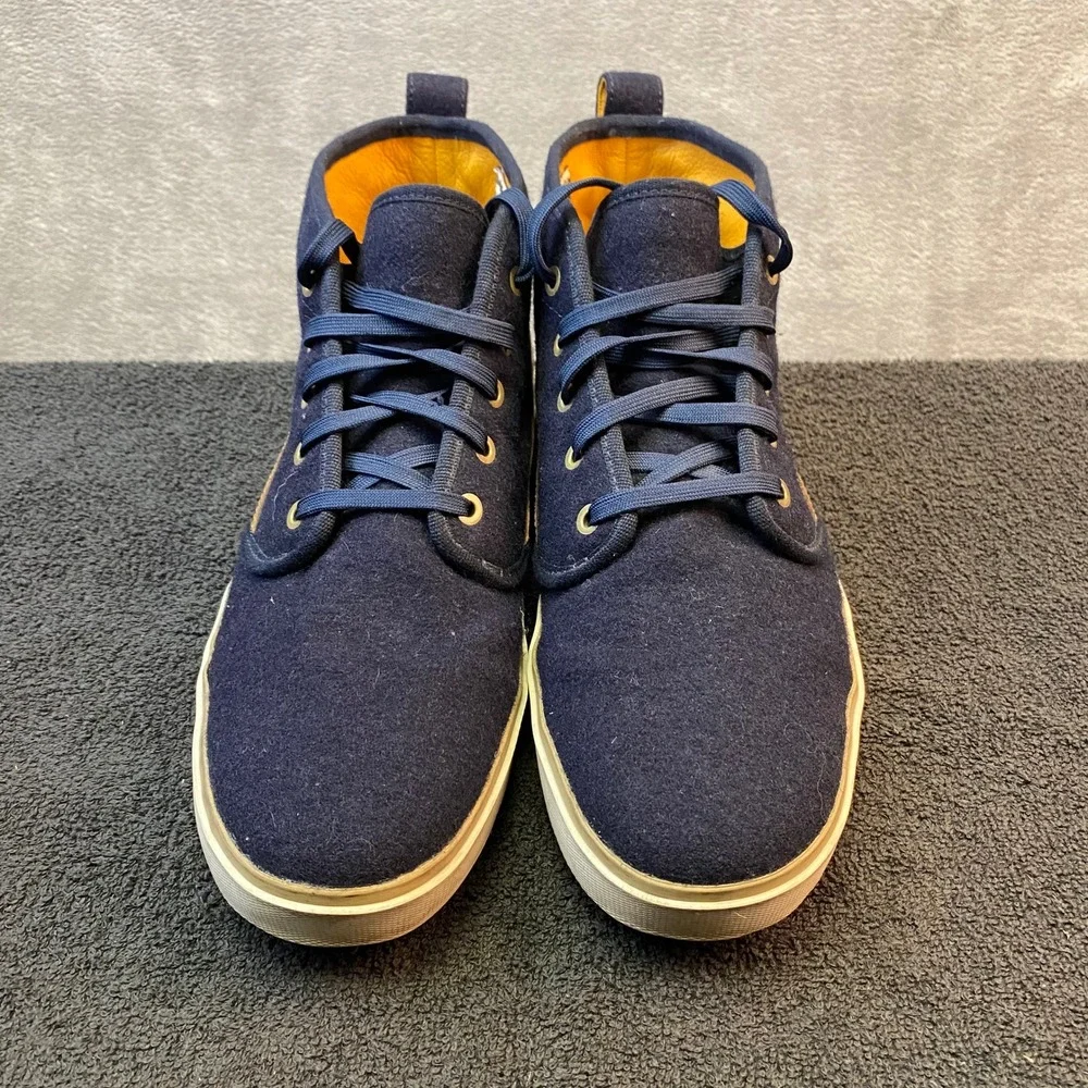 Timberland Chukka Boots Mens 12M Woolrich Navy Leather Abington EUC